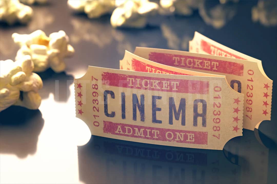 Cinema tickets and popcorn
